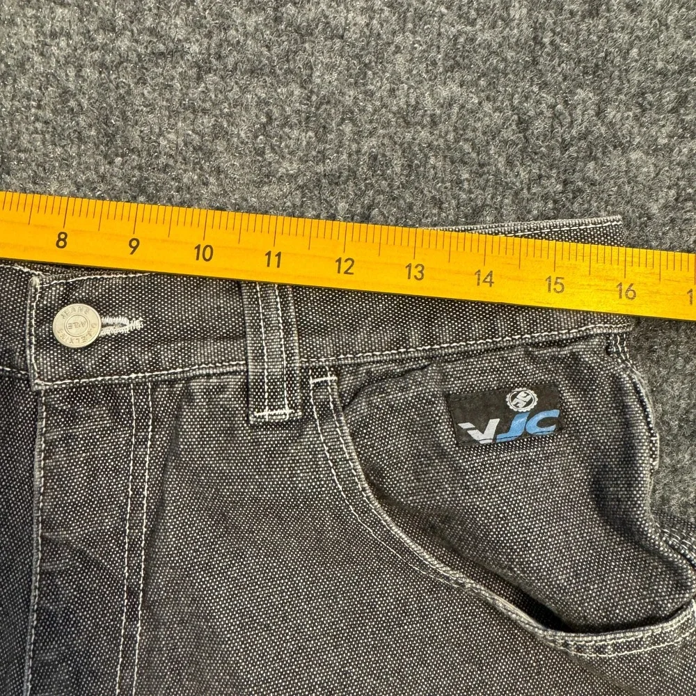 VJC Skater Y2K  Mens Black Denim Carpenter Shorts Baggy Skater Jorts Sz 32